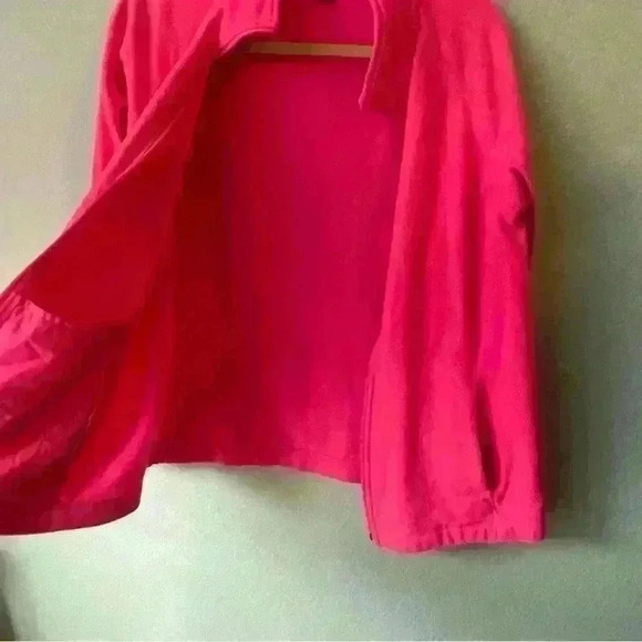 The Outfitters By Land's End Neon Pink Zip Up Jacket Sz L - Picture 11 of 15